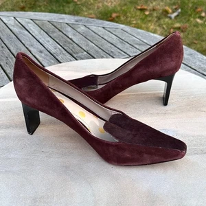 Boden Women’s Heels Burgundy Suede Pumps Size 41.5 (US 10.5) 2.75” Heels - Picture 1 of 14