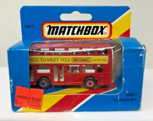 MATCHBOX SUPERFAST MB 17 LONDON BUS NICE TO MEET YOU JAPAN 1984 SEALED BOX M224 - Picture 1 of 6