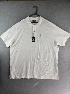 Psycho Bunny Men’s Big Tall Classic Polo Shirt AR-B9K001ARPC Sz 5XLT White $130 - Picture 1 of 9