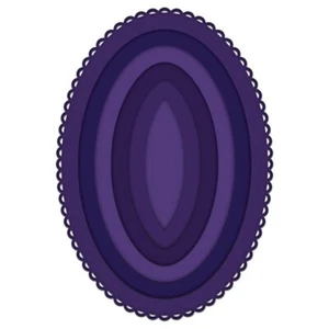 Heartfelt Creations Eyelet Oval & Basics Small Die Frame Nesting Shape - Picture 1 of 3