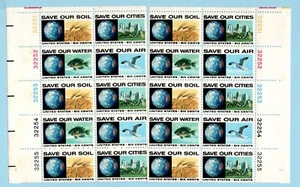 US Sc #1410-1413 MNH 1970 MATCHED SET of Plate Blocks of 10 Anti-Pollution - Picture 1 of 2