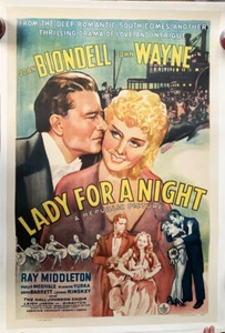 Lady For A Night EE. UU. Original Profesionalmente Lino 1941 John Wayne - Imagen 1 de 1