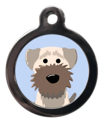 PS PETTAGS Pet ID tag BREED TAG CARTOON BORDER TERRIER tag 2 sizes