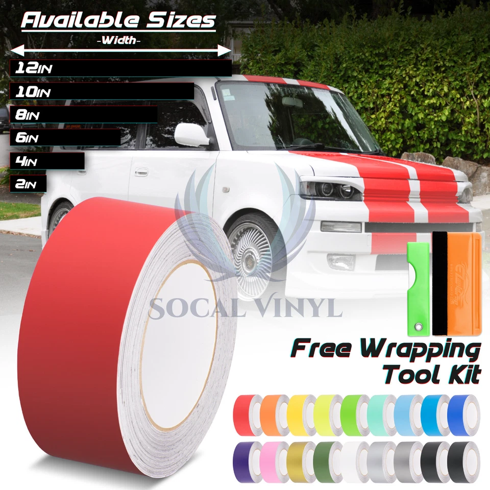 Adesivo de vinil listras de corrida cor fosca para adesivo Scion XB 10 pés/20 pés - Imagem 1 de 4