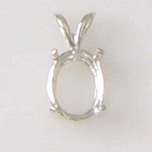 PRE-NOTCHED OVAL PENDANT IN STERLING SILVER .925 HANDMADE