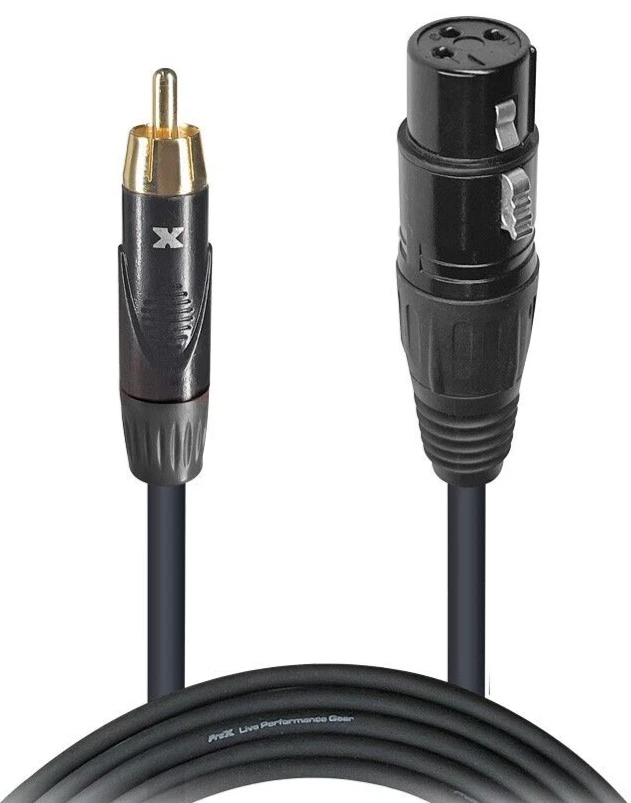 5 FOOT XLR3F TO RCA UNBALANCED PROX HIGH PERFORMANCE MIC CABLE XC-RXF05 Pro DJ - Image 1 of 4