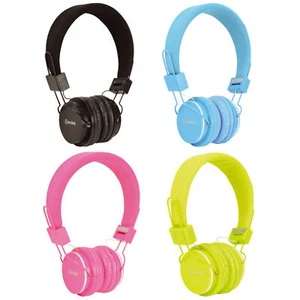 Casque enfant avec contrôle microphone et oreillettes rembourrées noir/rose/vert/bleu - Photo 1/25