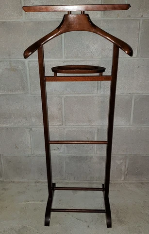 Mid Century Men's Wooden Suit Clothes Valet SPQR Italy Wardrobe Stand Cover