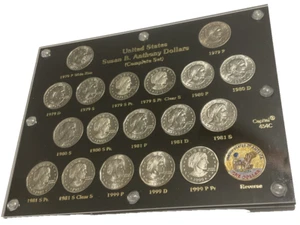 Complete 1979-1999 (18 + 1) Susan B Anthony Dollars SBA Set in Capital Holder - Picture 1 of 20
