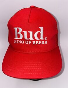Bud Budweiser King of Beers Mesh Trucker Snapback Hat Cap One Size Fits Most
