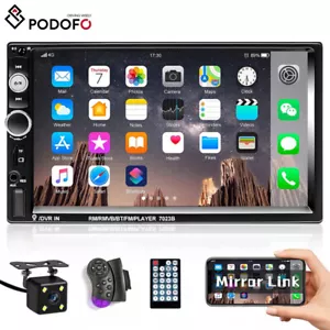 7 Zoll Doppel 2Din Autoradio Stereo Bluetooth USB TF FM AUX MP5 Player + Kamera - Bild 1 von 14