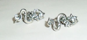 Pendientes antiguos mitológicos de plata esterlina dragón monstruo marino tornillo trasero 1" - Imagen 1 de 6