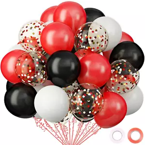 Kit de 62 globos rojos y negros – Globos de decoración de fiesta rojos y negros - Picture 1 of 11