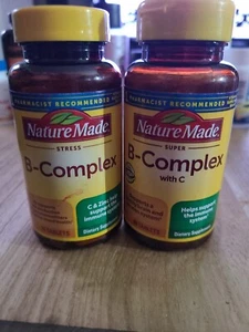 2 Lot Super B Complex with Vitamin C Nature Made 60 tabs BB 10/2025 - Picture 1 of 4