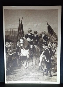 ANTQ Orig Litho George Washington TAKING COMMAND OF ARMY Chapel 1917 Mentor Mag - Bild 1 von 14
