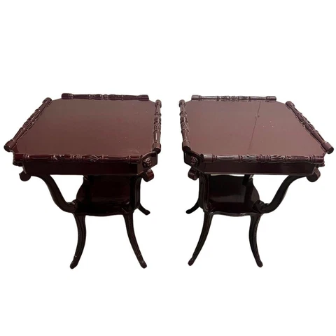 Antique English Mahogany Side Tables Cover