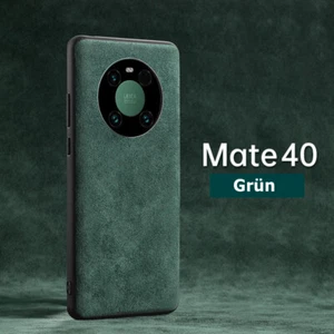 Alcantara Leder Hülle Handyhülle für Huawei Mate 40 / 40 Pro + Grün/Schwarz - Bild 1 von 4