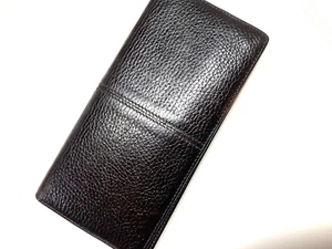 CARTIER VINTAGE SOLDIER CARTERA LARGA DE CUERO PLEGABLE MONEDERO FRANCIA MARRÓN OSCURO - Imagen 1 de 18