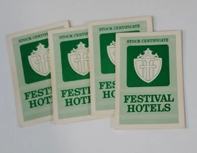 4 X 1968 Acquire Board Game Replacement Piece Stock Cards Festival Hotels - Image 1 of 3