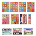 Kalendarz Tabela kieszonkowa 88 kart do klasy dzieci Kalendarz miesięczny Zestaw wykresów