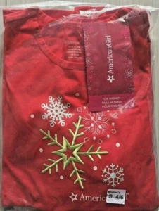 American Girl Holiday Dreams Schlafanzug Damen Gr. S 4/6 rot kariert Schneeflocke NEU - Bild 1 von 2