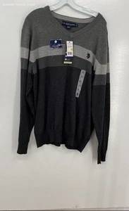 NWT U.S Polo Assn. Men's Dark Charcoal Heather Long Sleeve Pullover - Size M - Picture 1 of 5