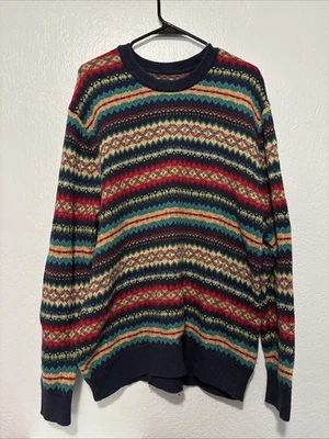 Suéter para mujer GAP azul marino Fair Isle multicolor a rayas mezcla de algodón talla XL Foto 1 de 4