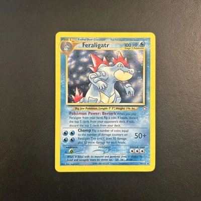 Feraligatr 4/111 Neo Genesis Unlimited Pokemon Card Holo Rare Moderately Played  - Image 1 of 4