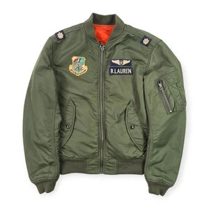 Polo Ralph Lauren Reversible Military Patch Flight Bomber Jacket Men's Small - Picture 1 of 10