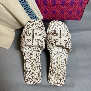 Tory Burch Sport Pantoletten Sandalen Damen 8,5 Kalbsnappaleder mit Karton " - Bild 1 von 8