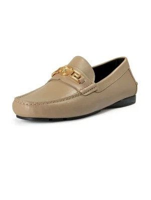 Versace Para hombres Taupe 100% Cuero Dorado Medusa Zapatos Mocasines Zapatos IT 44 $890 Foto 1 de 4