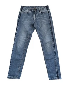 Luisa Cerano Medium Wash dunkle Seitenstreifen gerades Bein Jeans Stretch Größe US 8 - Bild 1 von 16
