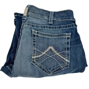Ariat REAL Jeans Womens 32 (35x33 ACTUAL) Performance Stretch Straight Leg Denim - Picture 1 of 11