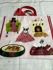 Marshall’s Reusable Shopping Bag Dogs Sleeping Near Fireplace - Picture 1 of 2