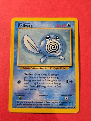 1999 Pokemon Base Unlimited #59 Poliwag, C, NF/H, cds3 - Image 1 of 3