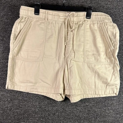 Old Navy 女式 XL 码米色纱布编织棉拉短裤沿海夏季 — 第 1/4 张图片