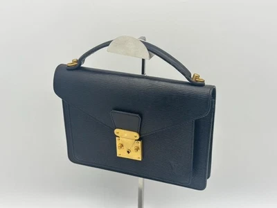 Louis Vuitton Monceau Epi Handbag Black Leather Mens Women Used - Image 1 of 4