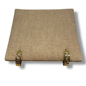 Huggie Creolen Edelstahl 3 Steine goldfarben - Bild 1 von 11