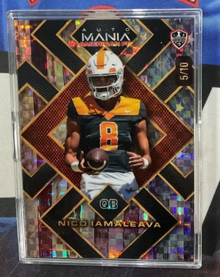 2024 Wild Card Auto Mania Football #AMASQP-NI Nico Iamaleava 5/10 1st Card (AQ) - Image 1 of 2