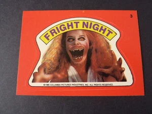 Tarjeta Topps Fright Flicks - Noche de miedo - Pegatina número 3 - ¡COMO NUEVA! Desde 1988 - Imagen 1 de 8