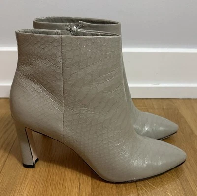 Botines de vestir Antonio Melani piel de serpiente de cuero gris en relieve talla 9 muy bonitos. Foto 1 de 4