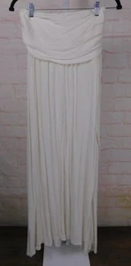 Happily Grey White Pleated Maxi Skirt S NWT Elegant Lightweight Flowy - Picture 1 of 10