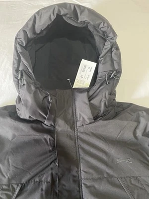 Slazenger Men's Waterproof Jacket Size 2 XL Black Hooded Full Zip Pockets New - Image 1 of 4