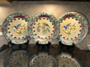 Lenox "WINTER GREETINGS" Everyday ~ Set of 3 Bird Designs Dinner Plates ~ 10.5" - Picture 1 of 6