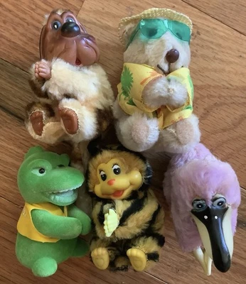 Vintage Lot Pencil Huggers  Paddington Bear Plush, Toy Bee Insect, Hound Dog - Image 1 of 4