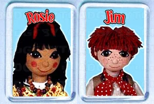 ROSIE and JIM pair of SMALL FRIDGE MAGNETS - SO COOL! - Picture 1 of 1