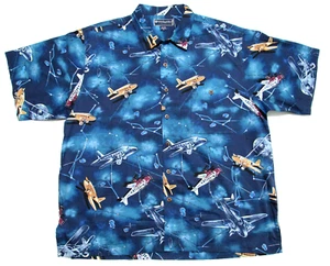 Weekender Airplanes Casual Button Up Shirt Men's Size XL - Picture 1 of 3