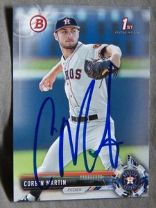 Corbin Martin Signed 2017 Bowman Draft Auto 1st Card Houston Astros  - Imagen 1 de 1