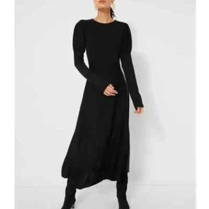 Maxi Vestido Suéter Tejido Manga Larga Brielle Negro Pomander Place Talla L - Imagen 1 de 8