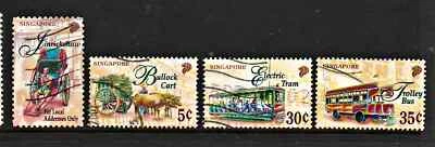 Used  set of 4 stamps " TRANSPORT " Singapore 1997 - Image 1 of 2